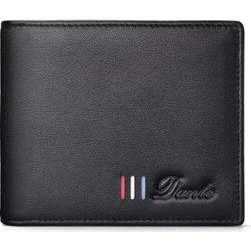 Fashion Mens Wallets Genuine Cow Leather Business Man Male Soft Leather Short Wallet Coin Pouch Simple Carteira Masculina