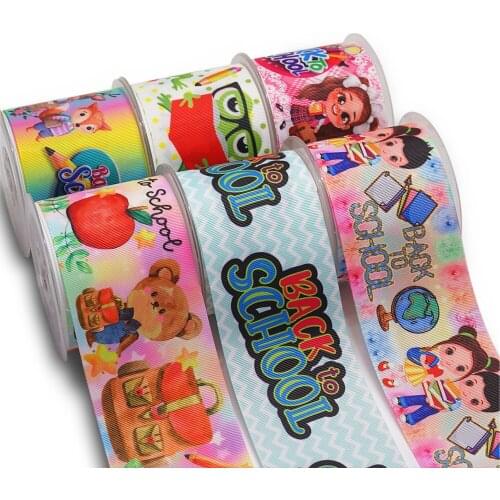 Back To School DIY Handmade Materials Printed Grosgrain Ribbon 50 Yard Per Size 54693