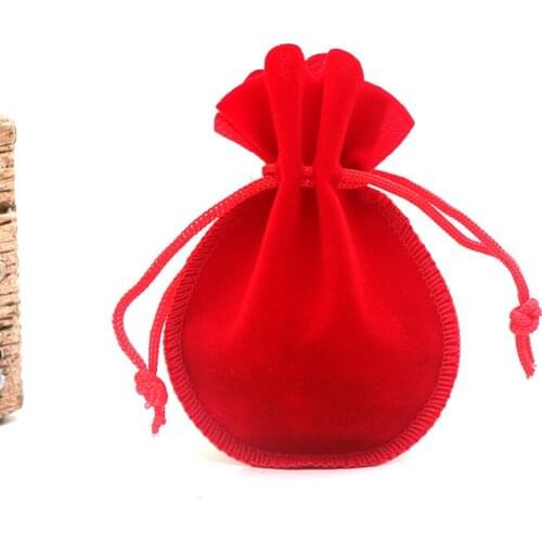 Wholesale 100pcs/lot Red Velvet Bag 8x10cm Small Gourd Drawstring Pouch Favor Charms Jewelry Packaging Bags Wedding Gift Bag