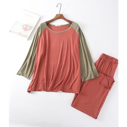 Pajamas Women Summer Spring big OneSize Female Pijama Modal Loose Sleepwear Casual Home Clothes 2019 Wholesale