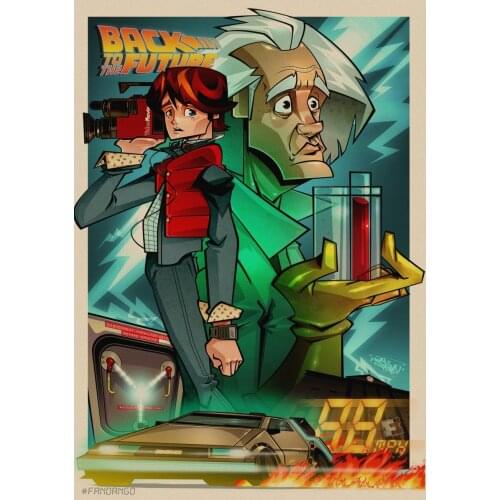 Back to The Future Posters Sci-fi Propaganda Retro Kraft Film Poster Decorative DIY Wall Canvas Sticker Home Bar Art Posters A4