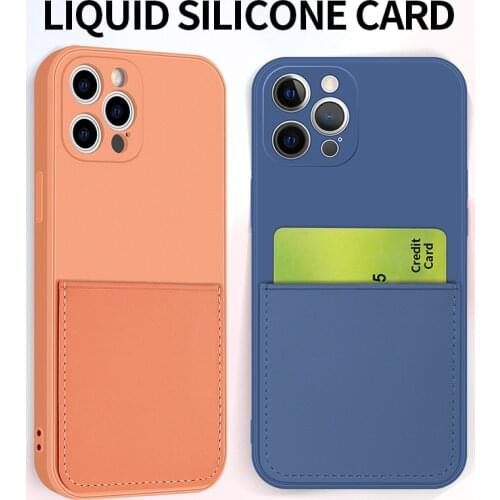 Camera Lens Protection Shockproof Soft Card Liquid Silicone Phone Case For iPhone 12 11 Pro Max Mini X XS XR Cover Fundas Coque