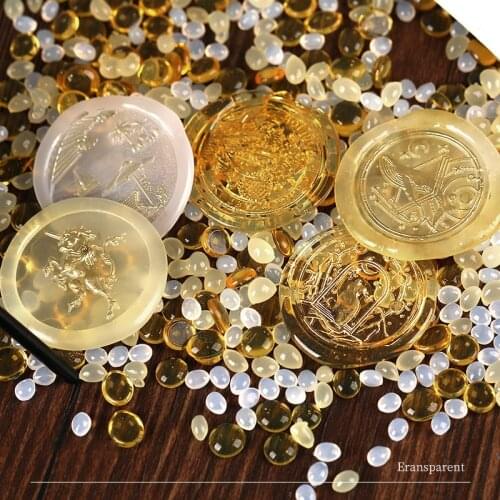 Transparent lacquer wax particles Amber golden transparent lacquer glue sealing wax seal DIY self-made envelope sealing sticke