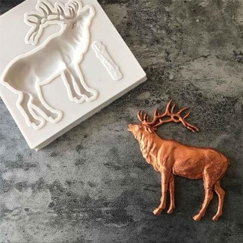 Christmas Series Elk Shaped Silicone Cake Mold Kitchen Baking Mold Chocolate Candy Fondant Cake Decorating Pastry Tool