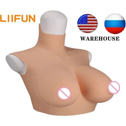 Silicone Shemale Fake Boobs False Huge Breast Forms Plate Tits For Drag Queen Sissy Crossdresser zero two cosplay costume Chest