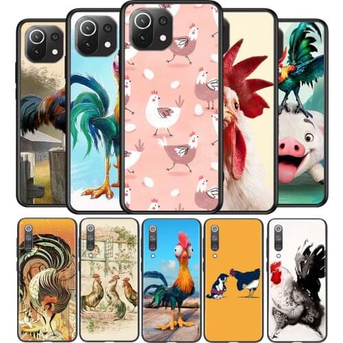 Cock Rooster Chicken Silicone Cover For Xiaomi Mi Note 11 11T 11i 10i 10T 10 9 9T 9 SE Lite Pro Ultra Phone Case