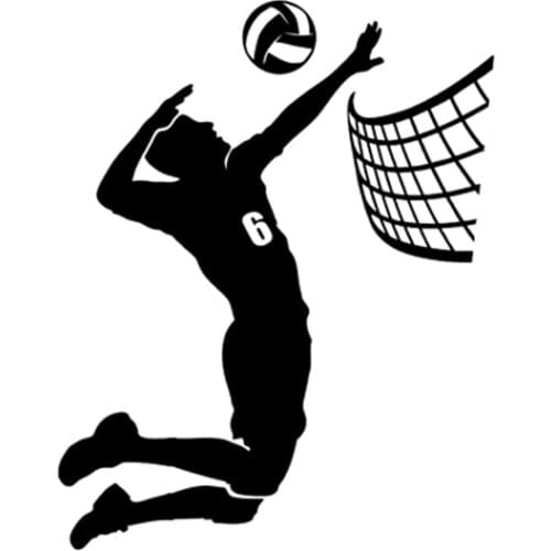 Personality Car Sticker Fashion Volleyball Players Decor KK Vinyl Accessories Black/Silver Sunscreen Waterproof 12cm*15cm