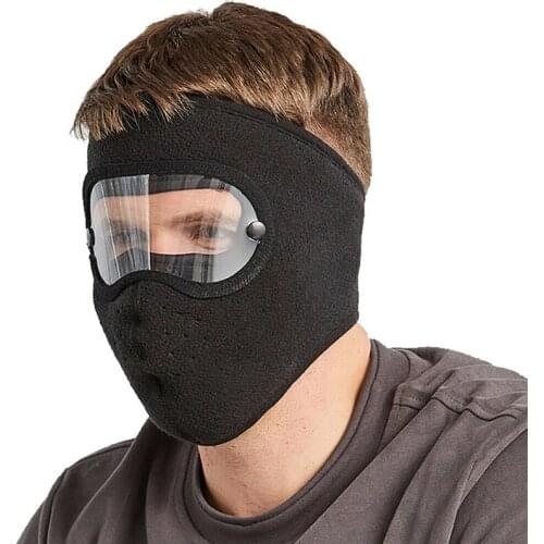 Anti Goggles Skullies Windproof Anti Dust Face Mask Cycling Ski Breathable Masks Fleece Face Shield Hood With High Definition