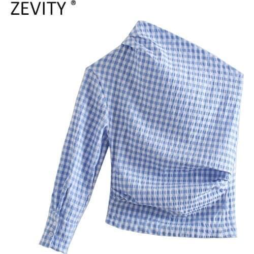Блузки в клетку ZEVITY China At AliExpress