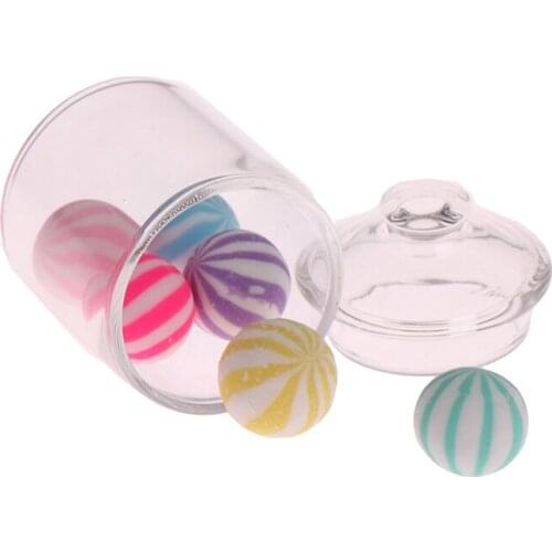 1:12 Dollhouse Mini Glass Bottle Candy Jar+6Pcs Candy Kitchen Storage Jar Model Kitchen Dinning Accessories for Kids Toys Gift