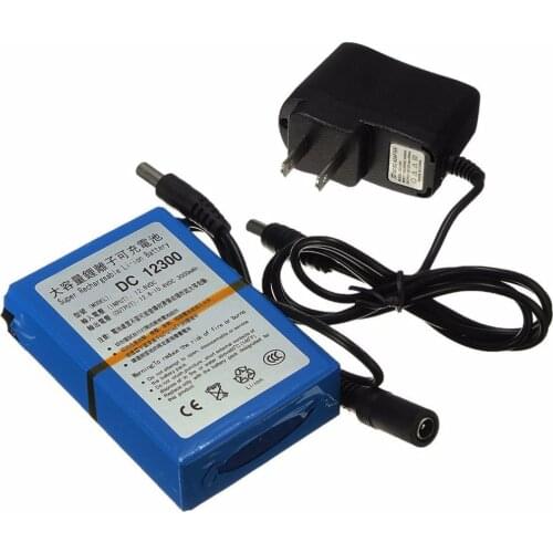 DC 12v 3000mAh Rechargeable Lithium Battery Pack for LED Light CCTV Cam Monitor 12.6V 3.0Ah Battery Pack for US EU Charger Plug