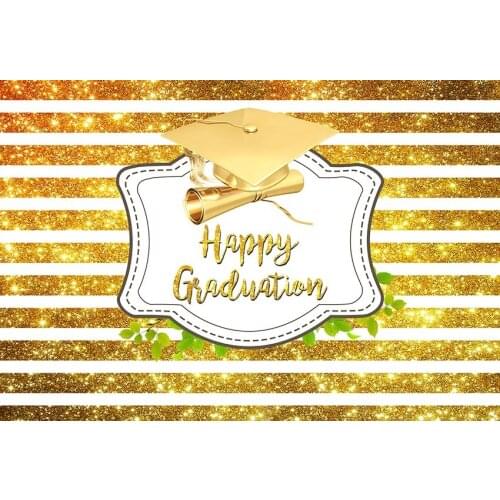 2020 Graduation photographic backgrounds vinyl sparkling golden photo backdrops for photography studio props fotografia lv-1748