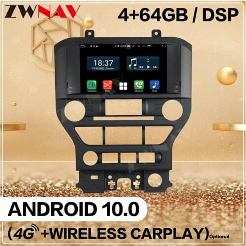 4+128G For Ford Mustang 2015 2016 2017 2018 Android Screen Multimedia Player Audio Radio Receiver GPS Navi Head Unit Auto Stereo