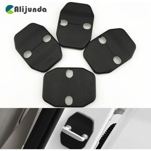 4pcs Black Door Lock Protection Cover Trim For Mercedes-Benz A W176 13-16 & B W246 12-16 & CLA W117 C117 13-16&GLA X156 14-16X