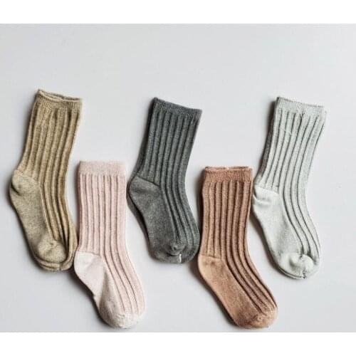 5 pairs/lot boys autumn socks solid color stripe toddler ankle socks cotton school girls socks children sports socks chaussette