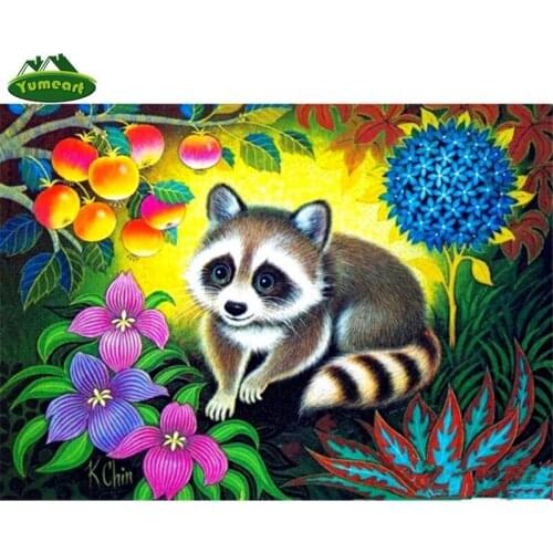 Diamond Painting Cross Stitch Cartoon Raccoon DIY Needlework Diamond Embroidery Mosaic Handicrafts Tools Creative Home Decor