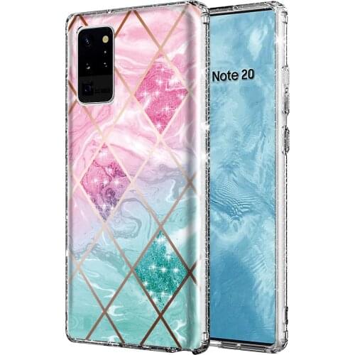 Glitter Marble Case For Samsung Note 20 Ultra Case Flowers Hard Back Cover Matte Anti-fall for Samsung Galaxy Note 20