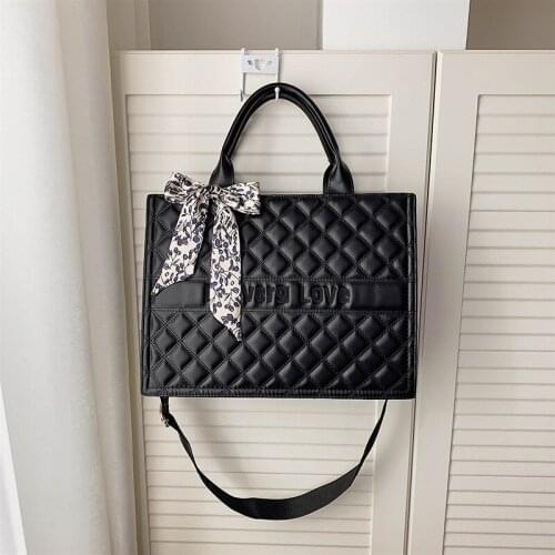 Brand Designer Plaid Quilted Womens Handbag Fashion Bow Crossbody Bag Small Square Large Tote Bag Scarf Lady Shoulder Bag