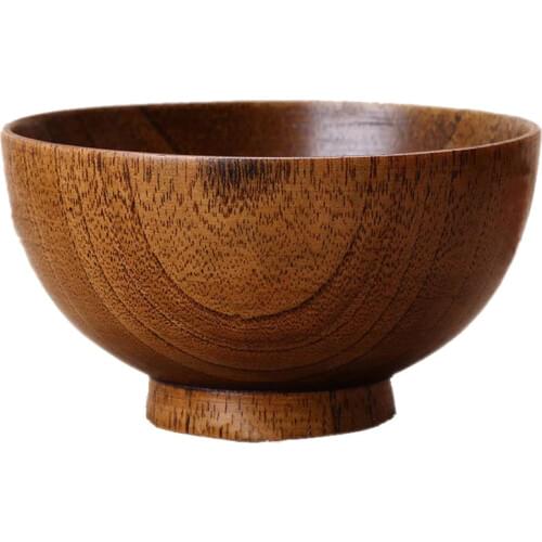 Hot Sale Wooden Bowls Wooden Soup Bowl Healthy Food Container Vintage Dinner Tableware Kitchen Accessories