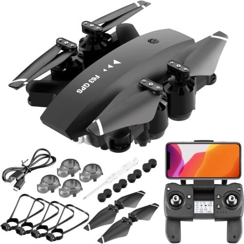 RC Drone F63 with HD Dual Camera 4K GPS Aerial Photography FPV Wifi Foldable Quadcopter Wide Angle 360 Degree Toy For Children