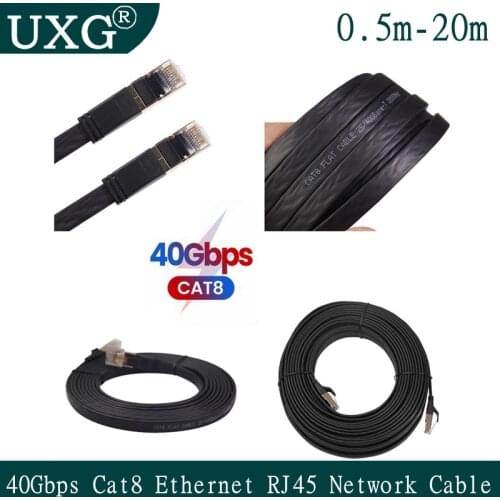 Cat8 Ethernet Cable 40Gbps 2000MHz Network Cable Lan RJ45 Cat7 10Gbps Patch Cord for Laptops PS4 Router RJ45 Ethernet Flat Cable