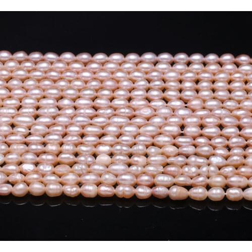Natural freshwater pearl beads Pink (A / AA / AAA) Measly DIY for making necklaces and bracelets 36CM Sold in packs 4-4.5mm