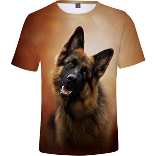 Rottweiler Print T-shirt Mens Funny Fashion Outdoor Clothing Animal O-Neck German Shepherd 2021