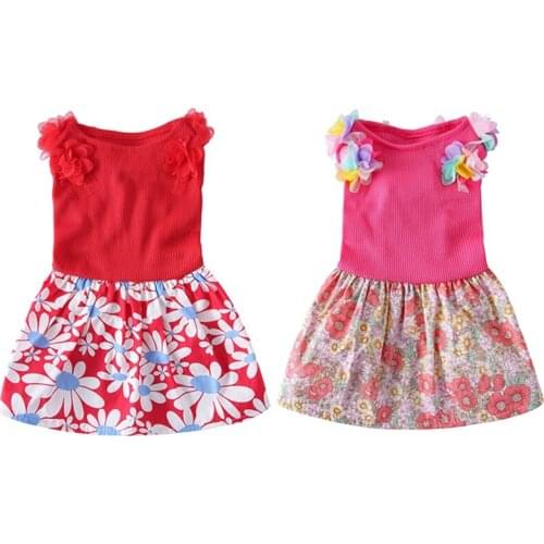 Summer Floral Dog Dress Puppy Pet Wedding Dresses Pet Spring Princess Style Clothing Apparel Costume Dog Clothes for Small Dogs