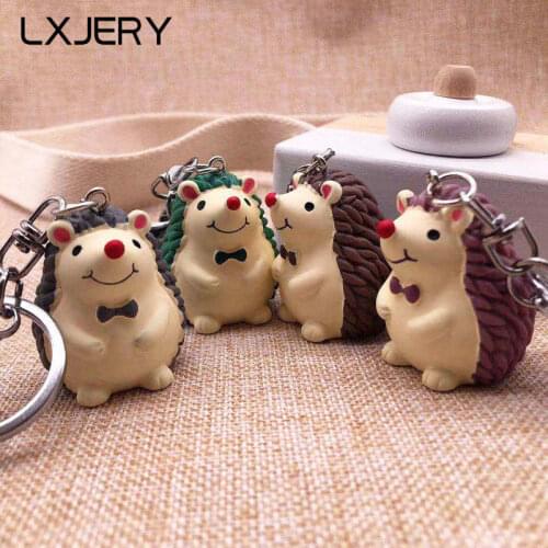 LXJERY 4 Colors Cute Cartoon Hedgehog Keychain Lovely Key Chain For Women Bag Charm Pendant Key Ring Gifts Jewelry