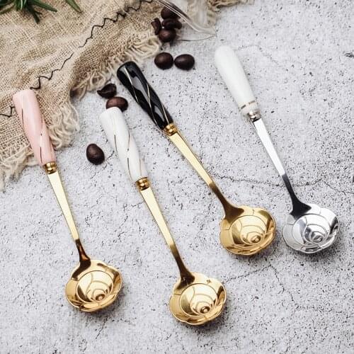 Stainless Steel Mini Sakura Rose flower Spoons for Coffee Tea Dessert Drink Mixing Milkshake Spoon Tableware Kitchen Supply