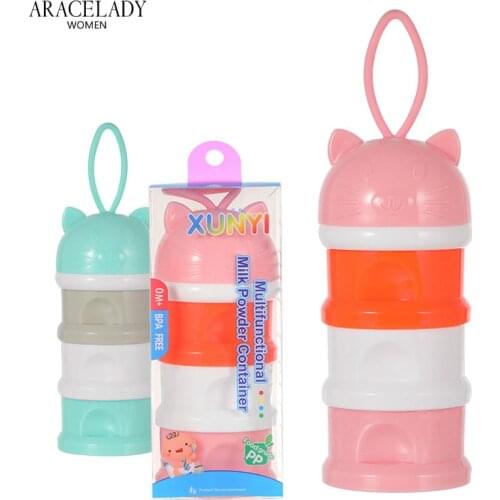 New 3 Cartoon Style Portable Baby Food Storage Box Essential Cereal Cartoon Milk Powder Boxes Milk Container Toddle Kids Formula