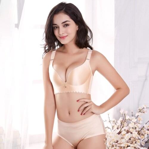 New french style sexy ultra-thin floral lace underwear unlined beauty back bra sets