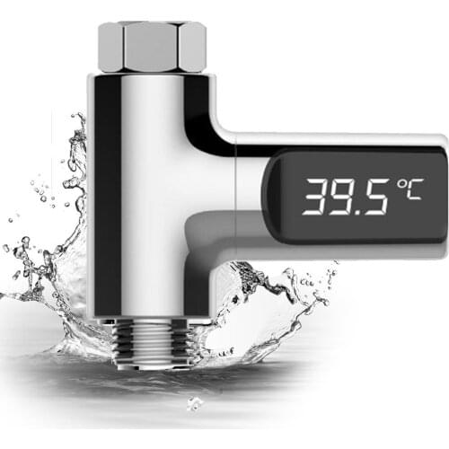 LED Display Water Shower Thermometer Self-Generating Electricity Water Temperature Monitor Energy Smart Meter thermometer