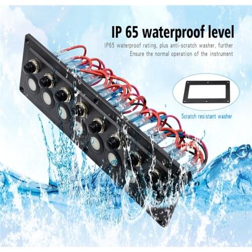 DC12-24V Screen Switch Panel 8-Gang Waterproof Touch Touch Control Panel Box With 8 Switches For RV Cars Ships