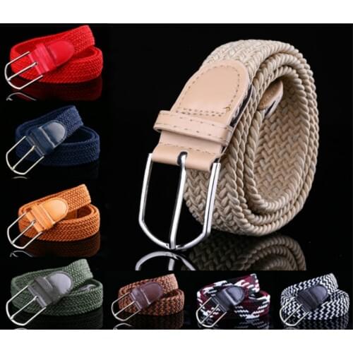 New fashion Elastic Woven Belt Belts Man/Women Casual Knitted Pin Buckle Belt Fashion Woman Woven Elastic Stretch Waist Belt
