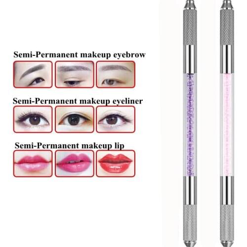 Manual Eyebrow Tattoo Microblading Pen Permanent Makeup Gun Stainless steel Double Side Microblading Tools Tattoo Supplies