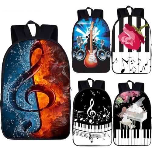 Music Note Backpack Daypack Guitar / Piano Daypack Women Men Rucksack Children School Bags for Teenager Boys Girls Book Bag Gift