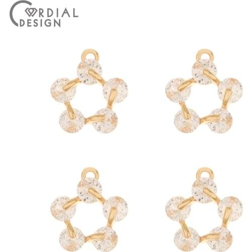 Cordial Design 50Pcs 12*14MM Jewelry Findings & Components/CZ Charms/Hand Made/Earrings Making/Jewelry Accessories/DIY Pendant