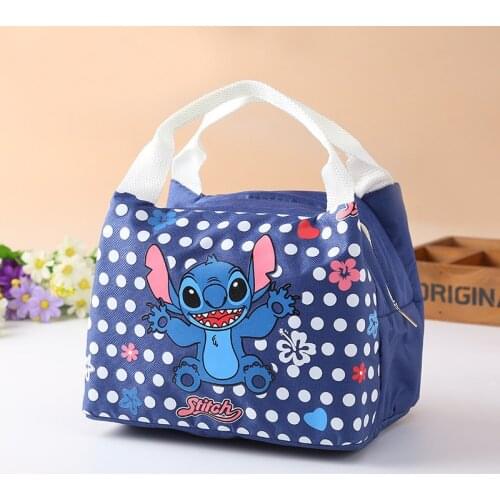 Disneys New Cartoon Insulation Bag Convenient stitch Cute Bento Box Handbag Outdoor Ice Pack Lunch Bag food bag thermo lunch