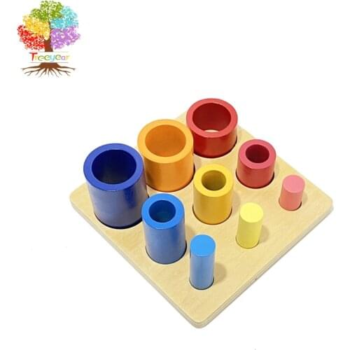 Montessori Three Cylindrical Ladder Early Learning Cognitive Montessori Circular Ladder Montessori Toys for Toddlers