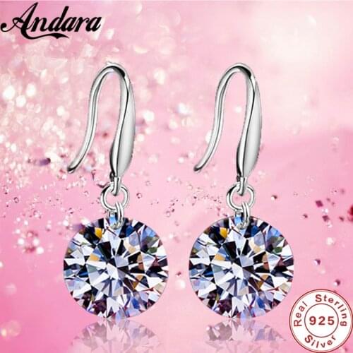 High Jewelry 925 Sterling Silver Earrings AAAAA Zircon Crystal Earrings Womens Fashion Jewelry Drop Earrings