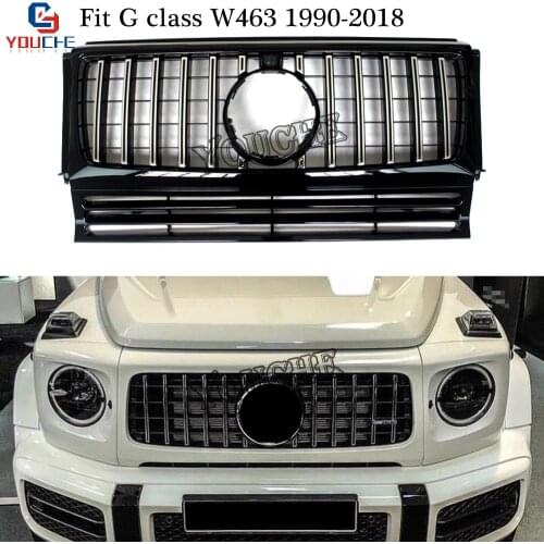 W463 GT Style For Mercedes G Class W463 G350 G400 G500 G550 1990 - 2018 Replacement Racing Front Bumper Grill GTR Mesh