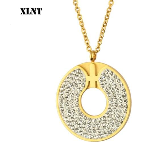 XLNT Crystal Cross Chokers Women Necklaces & Pendants Gold Color Chain Long Necklace Geometry Femme Jewelry