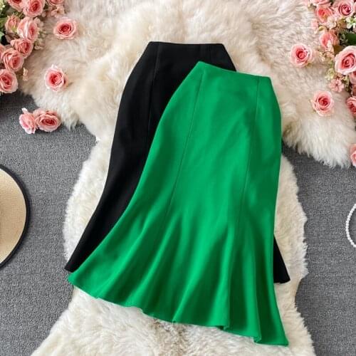 OL professional temperament mermaid skirt women autumn one-step mid-length package hip skirt high waist