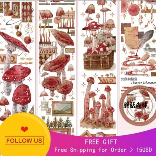 1 Loop Element Decorative Journal Washi Tape Sample Pet Mushroom Forest Release Paper