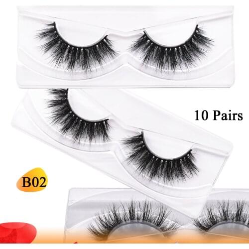 10 pairs Fluttery 3D Mink Lash False Eyelashes Full-Body Mink Eyelashes Handmade Crisscross Long Lasting Lashes Makeup Fake Lash