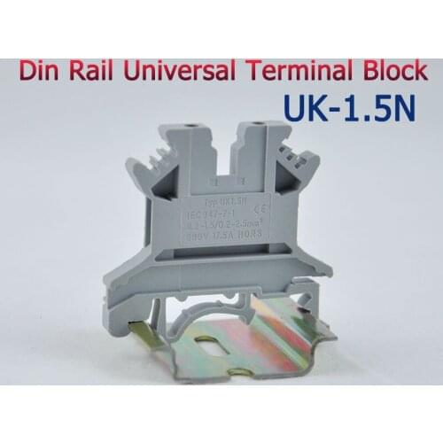 10pcs UK-1.5N DIN Rail Universal Terminal Blocks Screw Type UK1.5N Phoenix Type High Quality
