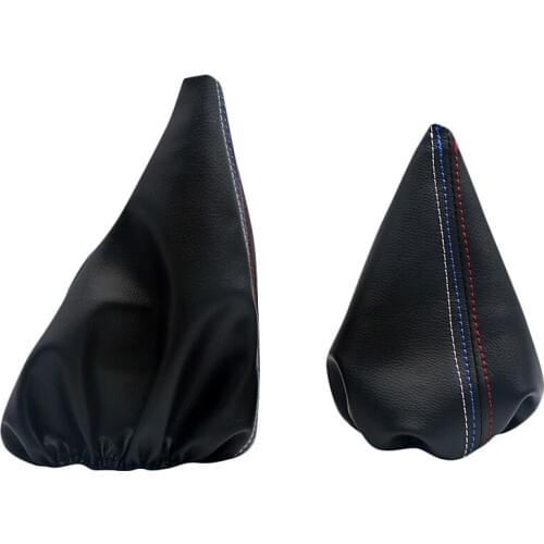 2 Pcs/Set New Car Shift Knob Stick Handbrake Leather Gaiter Boot Cover Case Gear Shift Collar For Bmw 3 Series E36 E46 M3