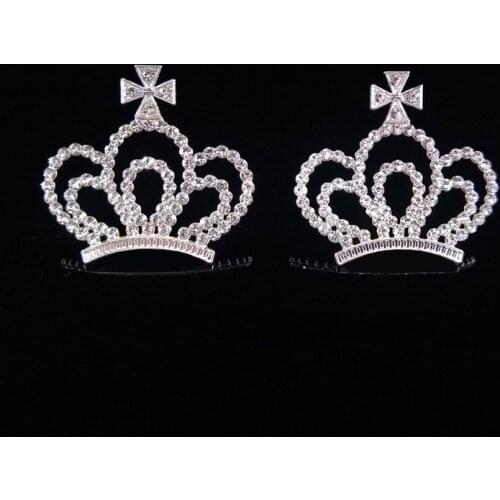 2018New 50Pcs Cross Rhinestone Crown Buttons for DIY Childrens hair clip or hair band accessories or wedding decoration HZ491