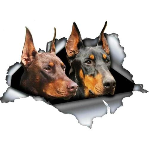 Personality Car Sticker Doberman Style Universal Decor Car Door Side Skirt Stripes Bumper PVC Decal Waterproof 13cmX10cm